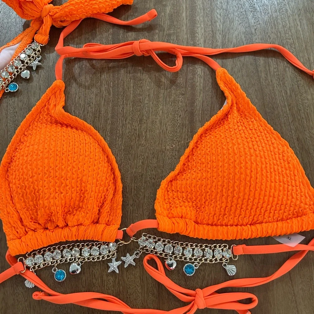 SHEIN Bright Orange Bikini Set - Picture 7 of 12